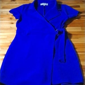 Almost Famous blue romper shorts for ladies, size M.